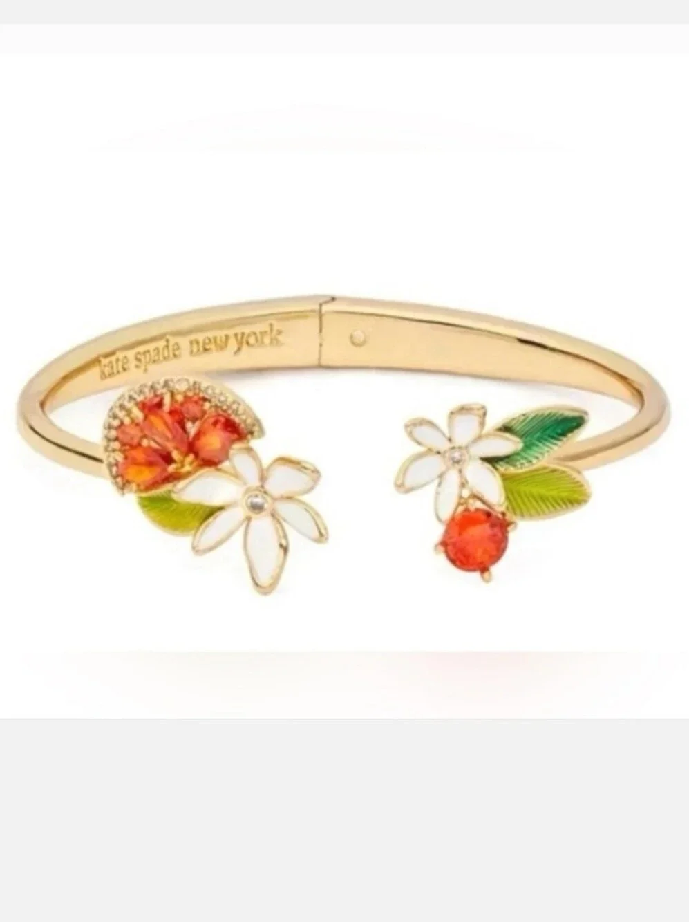 Kate Spade Surprise Sweet Citrus Hinge Cuff bracelet. Elegant floral bracelet f - Picture 8 of 8